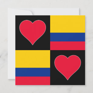 Colombia Flag Heart Patriotic Colombian Greeting Kaart