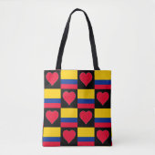 Colombia Flag Heart Patriotic Colombian Tote Bag (Voorkant)