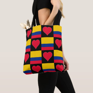Colombia Flag Heart Patriotic Colombian Tote Bag