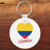 Colombia Flag Heart Sleutelhanger (Voorkant)