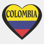 Colombia Flag Heart Sticker (Voorkant)