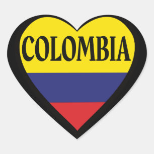 Colombia Flag Heart Sticker