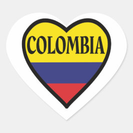 Colombia Flag Heart Sticker