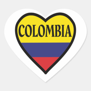 Colombia Flag Heart Sticker