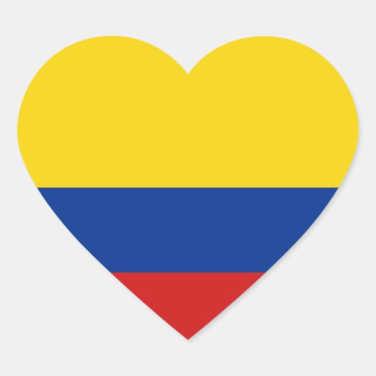 Colombia Flag Heart Sticker (Voorkant)