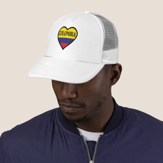 Colombia Flag Heart Trucker Hat Trucker Pet (In situ)