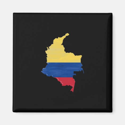 Colombia Flag & Map Magneet (Voorkant)