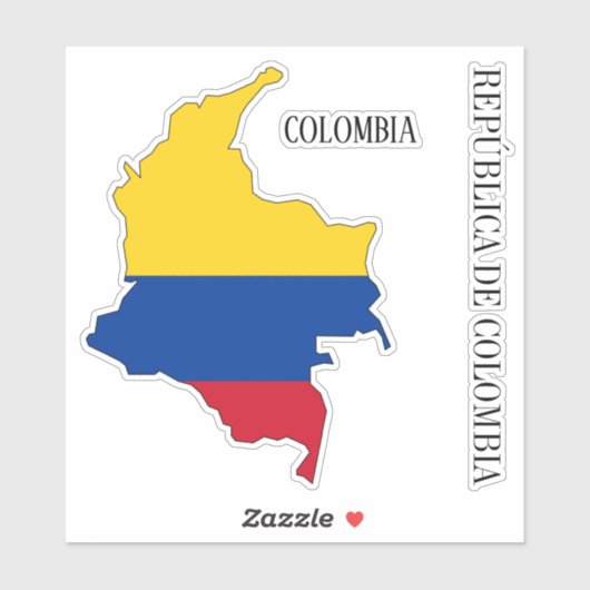 Colombia Flag Map Sticker (Vel)