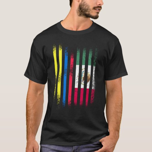Colombia Flag Mexico Grown Country Flags Stripes T-shirt (Voorkant)