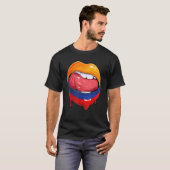 Colombia Flag Mouth Voetbal Colombiaans T-shirt (Voorkant volledig)