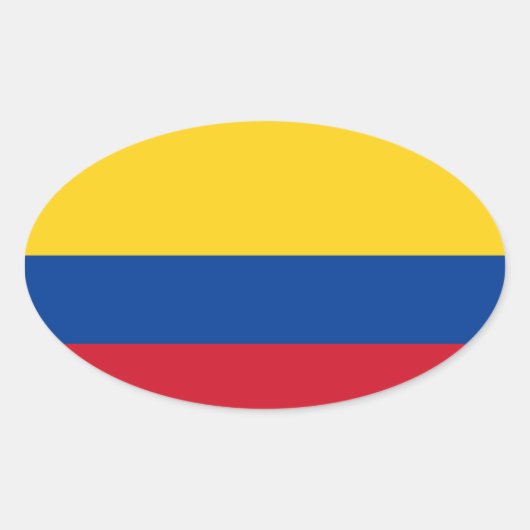 Colombia Flag Oval Sticker (Voorkant)