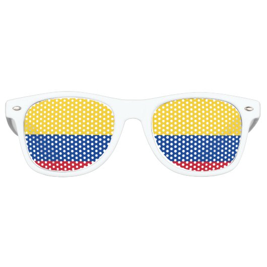 Colombia Flag Party Shades Zonnebril (Voorkant)