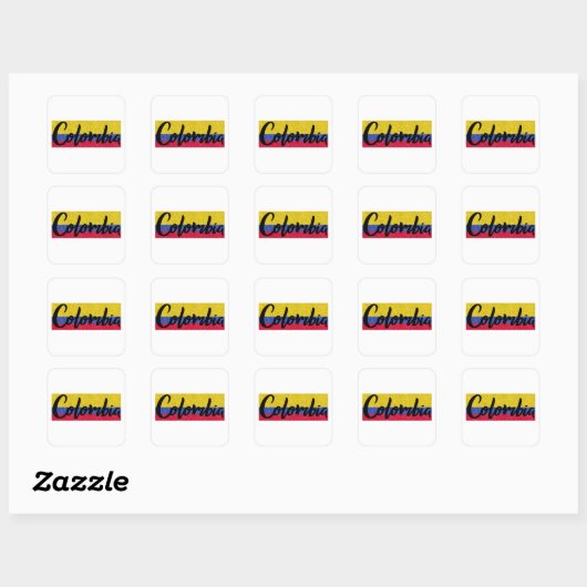 Colombia Flag Pixel Lettering Sticker (Vel)