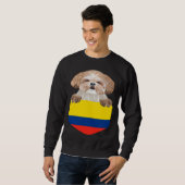 Colombia Flag Shih Tzu Dog In Pocket Trui (Voorkant volledig)