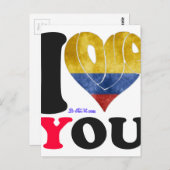 COLOMBIA FLAGS I LIVE YOUCUSTOMIZABLE PRODUCTEN BRIEFKAART (Voorkant / Achterkant)