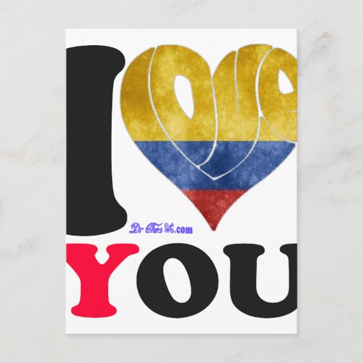COLOMBIA FLAGS I LIVE YOUCUSTOMIZABLE PRODUCTEN BRIEFKAART (Voorkant)