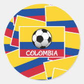 Colombia-Football Ronde Sticker (Voorkant)
