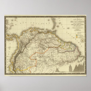 Colombia, Frans-Guyana Poster