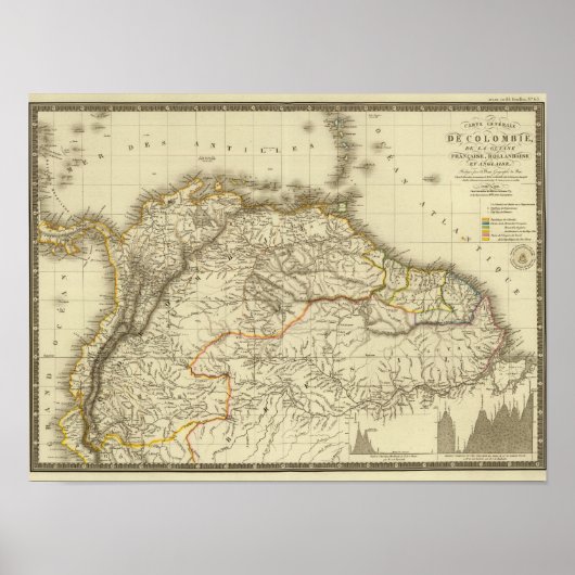 Colombia, Frans-Guyana Poster (Voorkant)