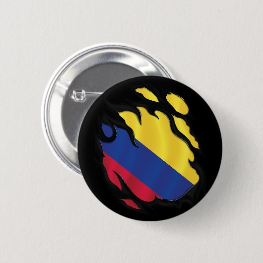 Colombia Geripte vlag Ronde Button 5,7 Cm (Voorkant /achterkant)