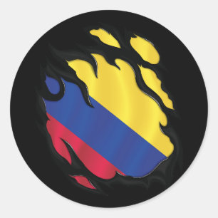Colombia Geripte vlag Ronde Sticker