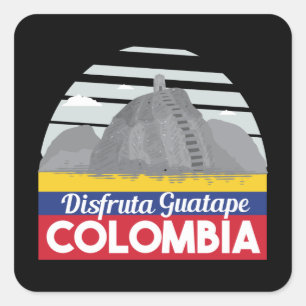 Colombia Guatape Vintage Revel Vierkante Sticker