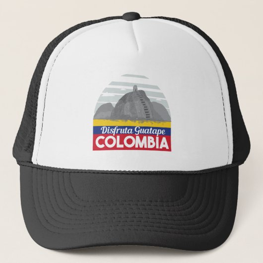 Colombia Guatape Vintage Travel Hat Trucker Pet (Voorkant)