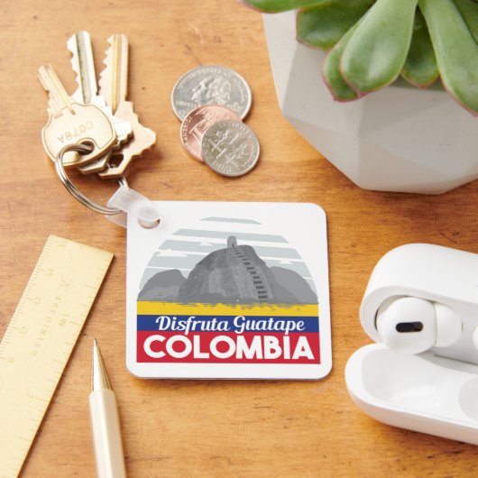 Colombia Guatape Vintage Travel Sleutelhanger (Bureau)