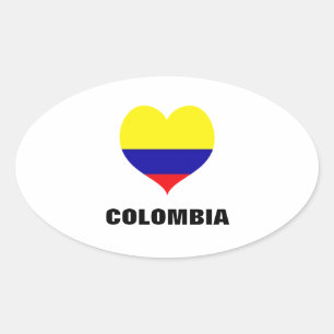 Colombia hart ovale stickers