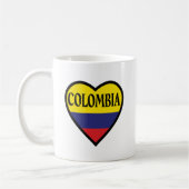 Colombia Heart Flag White Coffee Mok (Links)