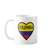 Colombia Heart Flag White Coffee Mok