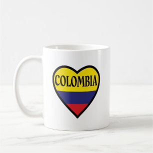 Colombia Heart Flag White Coffee Mok