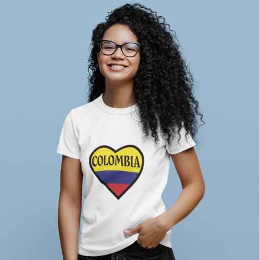 Colombia Heart Flag White T-shirt