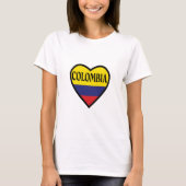 Colombia Heart Flag White T-shirt (Voorkant)