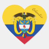 Colombia Heart Sticker, Patriottische Colombiaanse Hart Sticker (Voorkant)