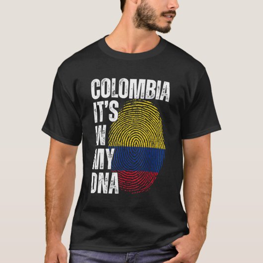 Colombia Het is in mijn DNA-Matching Colombian Man T-shirt (Voorkant)