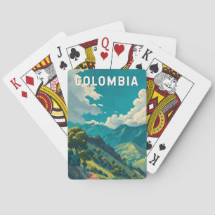 Colombia Illustratie Reis Kunst Vintage Pokerkaarten
