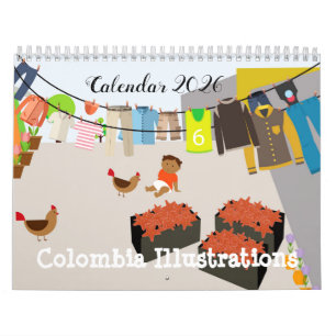 Colombia Illustraties Agenda Kalender