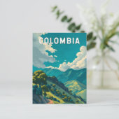 Colombia Illustration Travel Art Vintage Briefkaart (Staand voorkant)