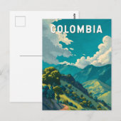 Colombia Illustration Travel Art Vintage Briefkaart (Voorkant / Achterkant)