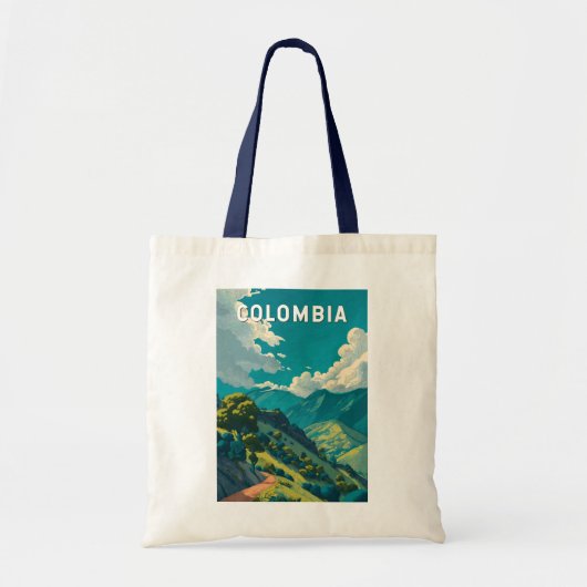 Colombia Illustration Travel Art Vintage Tote Bag (Voorkant)