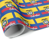 Colombia Inpakpapier, blauw, Colombiaanse vlag Cadeaupapier (Rol Hoek)