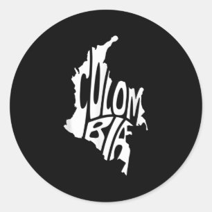 Colombia Kaart Quote Graphic Colombiaanse Overzich Ronde Sticker