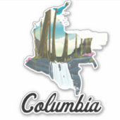 Colombia kaart reisposter sticker (Voorkant)