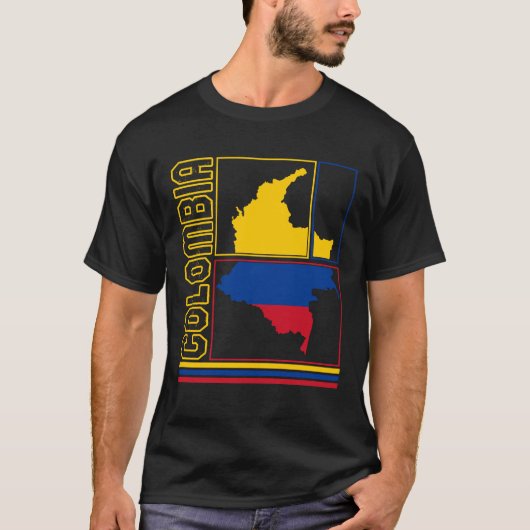 Colombia Kaart Shirt, Colombia T-shirt, Cadeau voo T-shirt (Voorkant)