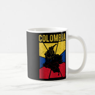 Colombia Kaart Vlag Colombiaanse Nationale Emigran Koffiemok