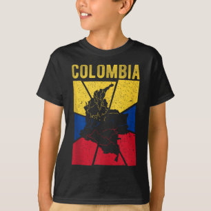 Colombia Kaart Vlag Colombiaanse Nationale Emigran T-shirt