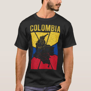 Colombia Kaart Vlag Colombiaanse Nationale Emigran T-shirt