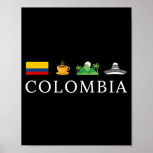 Colombia koffie bergen hoed voor mannen vrouwen ki poster