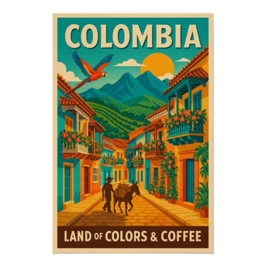 Colombia - Land van kleuren en koffie Perfect Poster (Voorkant)